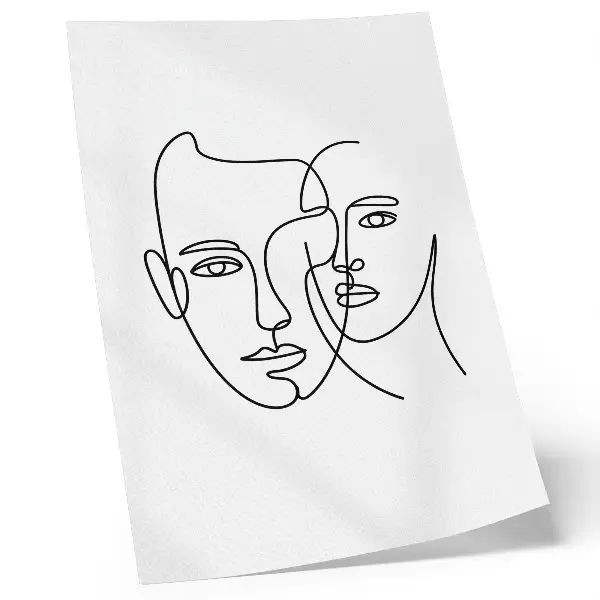 Poster ritratti minimalisti con disegno a linee, profondità ed emozioni