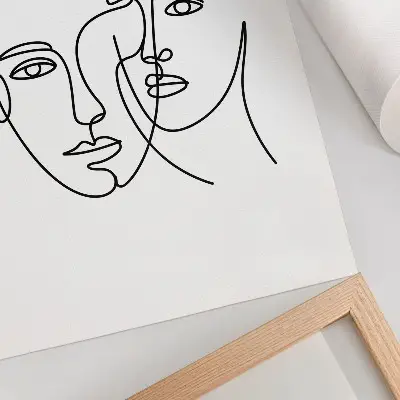 Poster ritratti minimalisti con disegno a linee, profondità ed emozioni