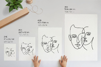 Poster Ritratti minimalisti, disegno a linee, profondità, emozioni