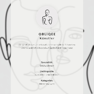 Poster Ritratti minimalisti, disegno a linee, profondità, emozioni