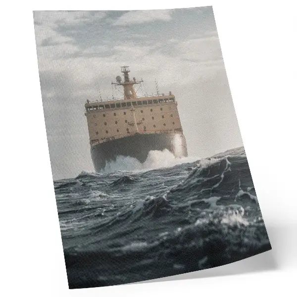 Stampa su tela nave in mare con tema minimalista tra armonia e maestosità