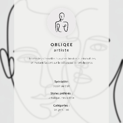 Foto su tela Una sottile silhouette nera su sfondo chiaro