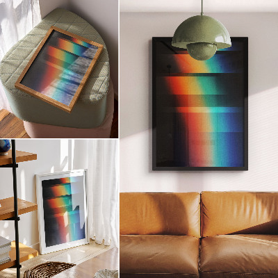 Stampa su tela Movimento con effetto profondità a strisce orizzontali colorate