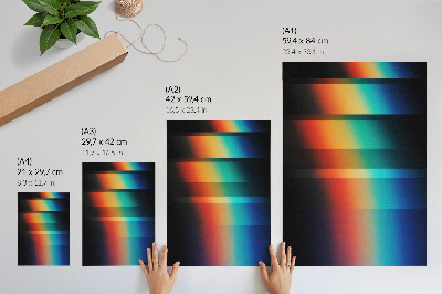 Stampa su tela Movimento con effetto profondità a strisce orizzontali colorate