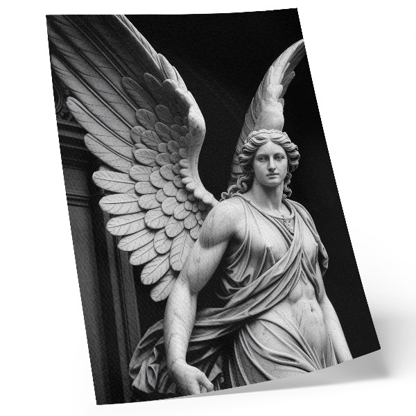 Poster Scultura di angelo in marmo, ricca di dettagli ed eleganza.