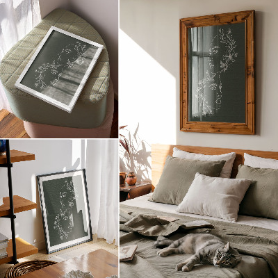 Poster Linee delicate, fiori, composizione moderna