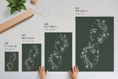 Poster Linee delicate, fiori, composizione moderna