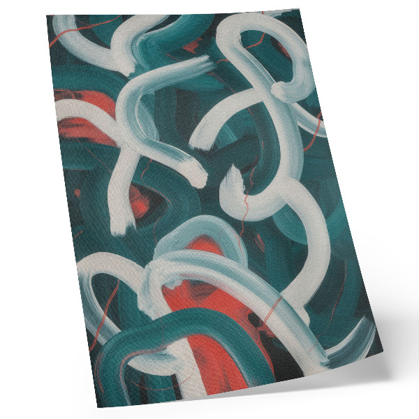 Poster Tratti astratti dinamici nei colori turchese