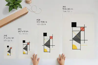 Poster con motivi geometrici in stile moderno