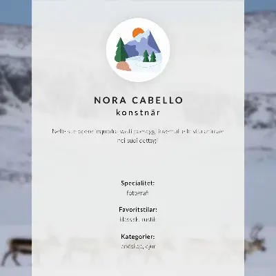Poster renna con corna in un armonioso paesaggio invernale