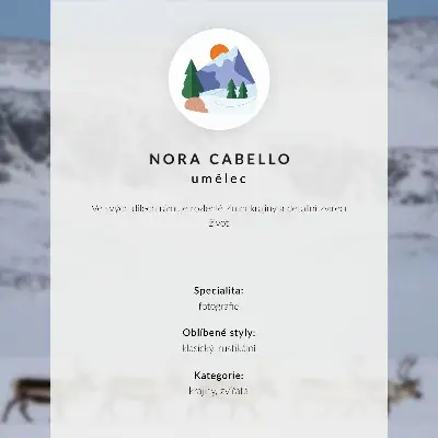 Poster renna con corna in un armonioso paesaggio invernale