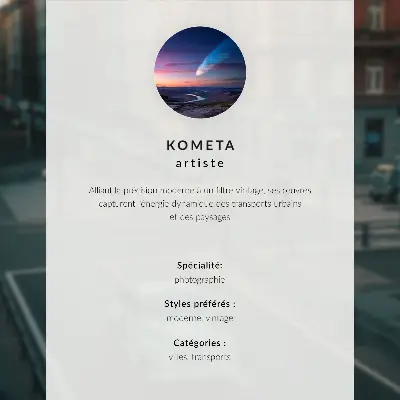 Stampa su tela luci del tram serale in città con atmosfera retrò