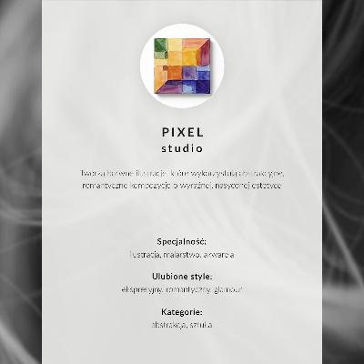 Stampa su tela Coppia di uccelli su un ramo con uno sfondo astratto