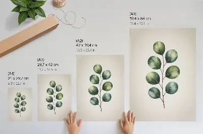 Poster con un ramo di foglie verdi