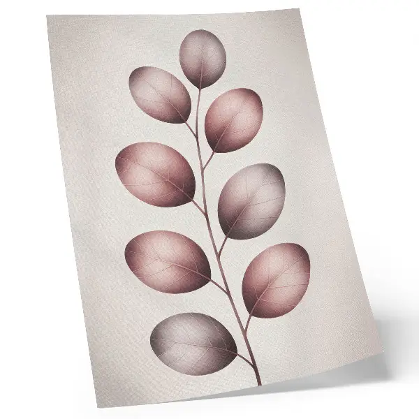 Stampa su tela ramo con foglie rosa in stile minimalista e leggero