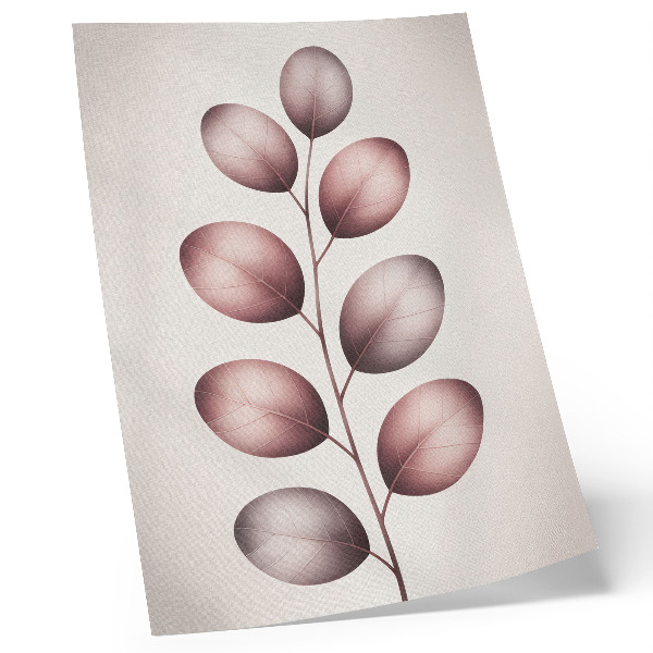 Stampa su tela Ramo con foglie rosa minimalismo leggerezza