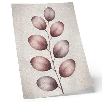 Stampa su tela ramo con foglie rosa in stile minimalista e leggero