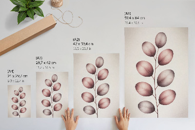 Stampa su tela Ramo con foglie rosa minimalismo leggerezza