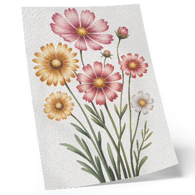 Poster Fiori gialli e rosa in un bouquet lussureggiante