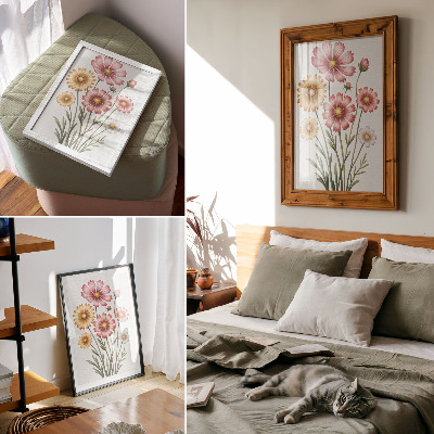 Poster Fiori gialli e rosa in un bouquet lussureggiante