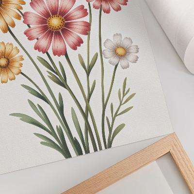 Poster Fiori gialli e rosa in un bouquet lussureggiante