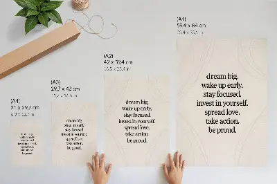 Stampa su tela messaggio motivazionale con sfondo luminoso e linee eleganti