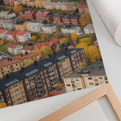Foto su tela Edifici colorati su strade tortuose