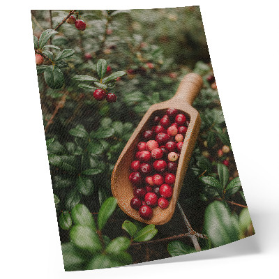 Poster Colori vivaci di foglie e frutti in una pala di legno