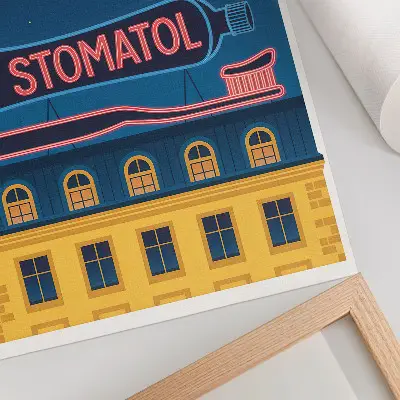Stampa su tela insegna al neon con luce notturna dal design moderno per cantiere
