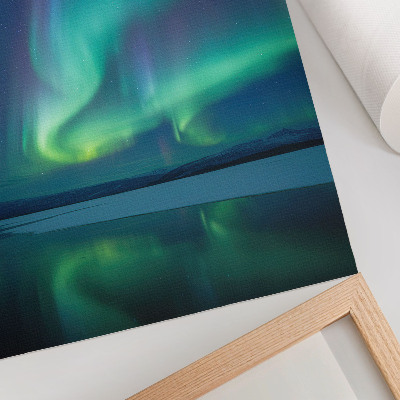 Poster L'aurora boreale sullo sfondo di una splendida natura notturna.