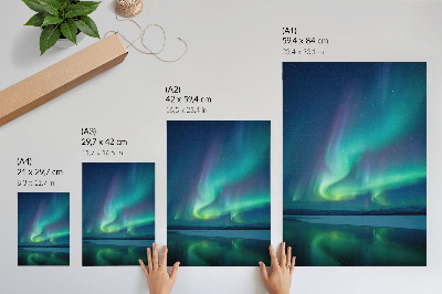 Poster L'aurora boreale sullo sfondo di una splendida natura notturna.