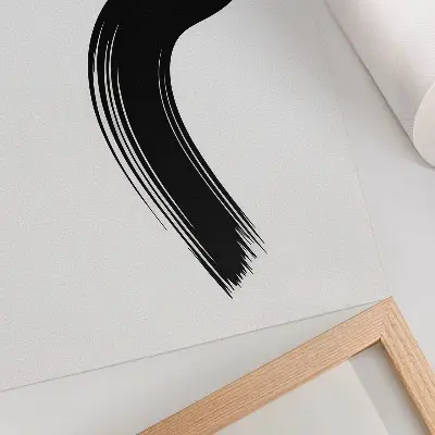 Poster cerchio rosso con tratto di pennello nero