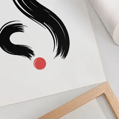 Stampa su tela contrasti minimalisti con dinamismo e accento rosso