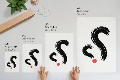 Stampa su tela contrasti minimalisti con dinamismo e accento rosso