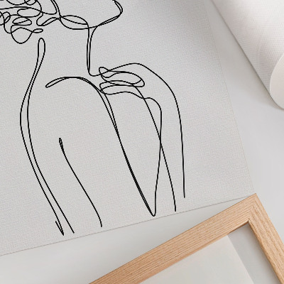 Foto su tela Un'immagine minimalista di una silhouette femminile