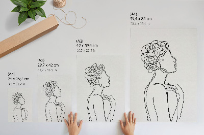 Foto su tela Un'immagine minimalista di una silhouette femminile