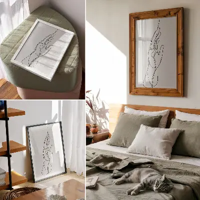 Foto su tela dal design minimalista e moderno realizzato a mano
