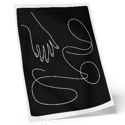 Poster Linee curve in bianco e nero, minimalismo, mano