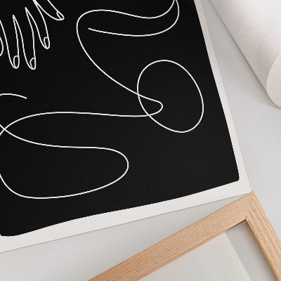 Poster Linee curve in bianco e nero, minimalismo, mano