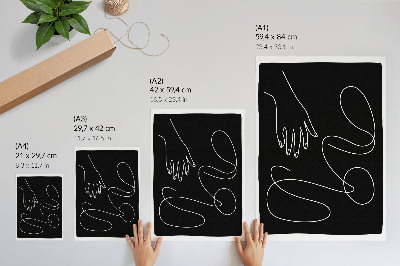 Poster Linee curve in bianco e nero, minimalismo, mano