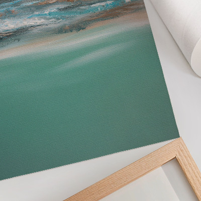 Foto su tela Armonia blu verde crema astratto