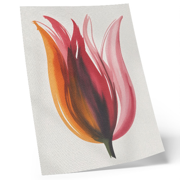 Poster Fiore astratto rosso, rosa e arancione