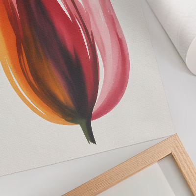 Poster Fiore astratto rosso, rosa e arancione