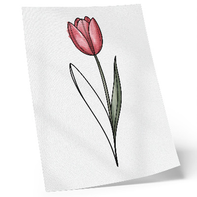 Poster Tulipano rosa, contorno semplice e leggero