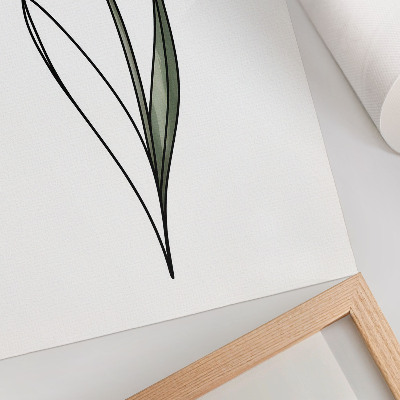 Poster Tulipano rosa, contorno semplice e leggero