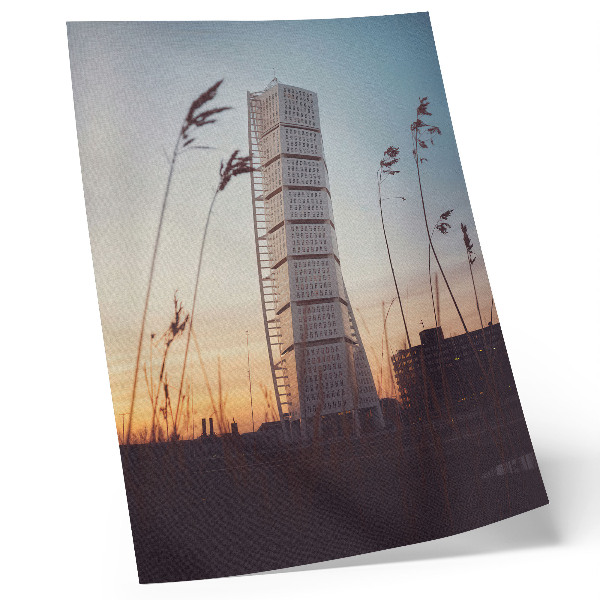 Stampa su tela Grattacielo al tramonto, architettura moderna