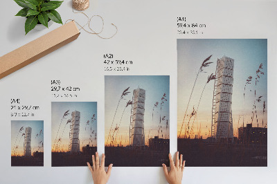 Stampa su tela Grattacielo al tramonto, architettura moderna