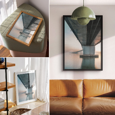 Poster Ponte sull'acqua, eleganza minimalista, modernità