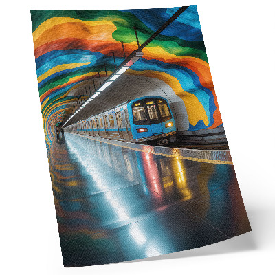 Foto su tela I vivaci colori dell'arcobaleno sul soffitto sopra la metropolitana