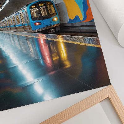 Foto su tela I vivaci colori dell'arcobaleno sul soffitto sopra la metropolitana